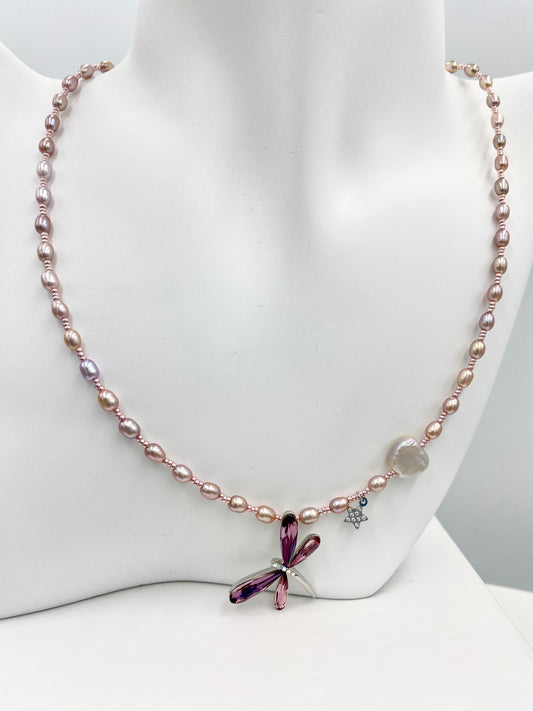 Collier « libellule cristal »01