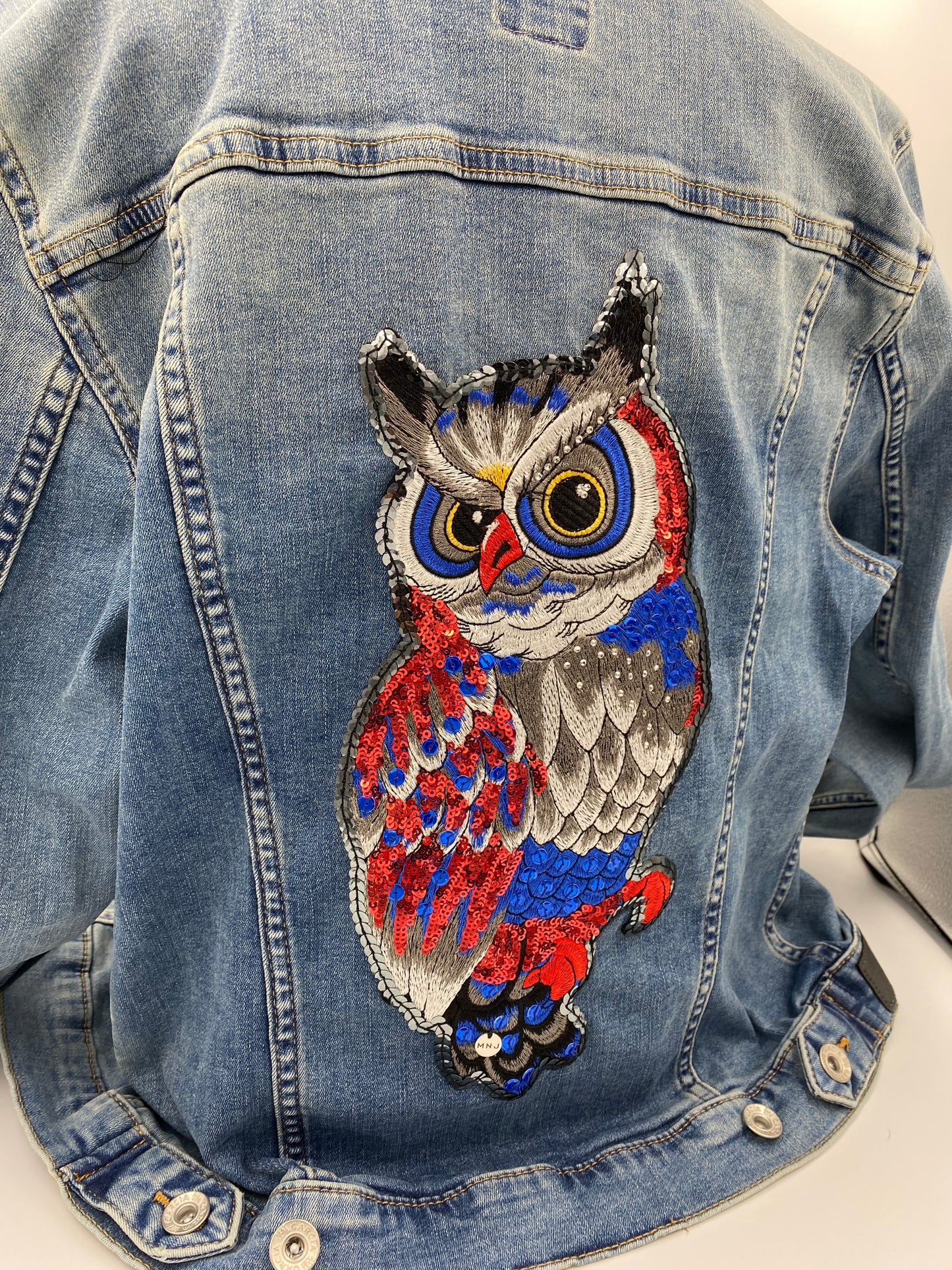 Veste Denim « hiboux ».