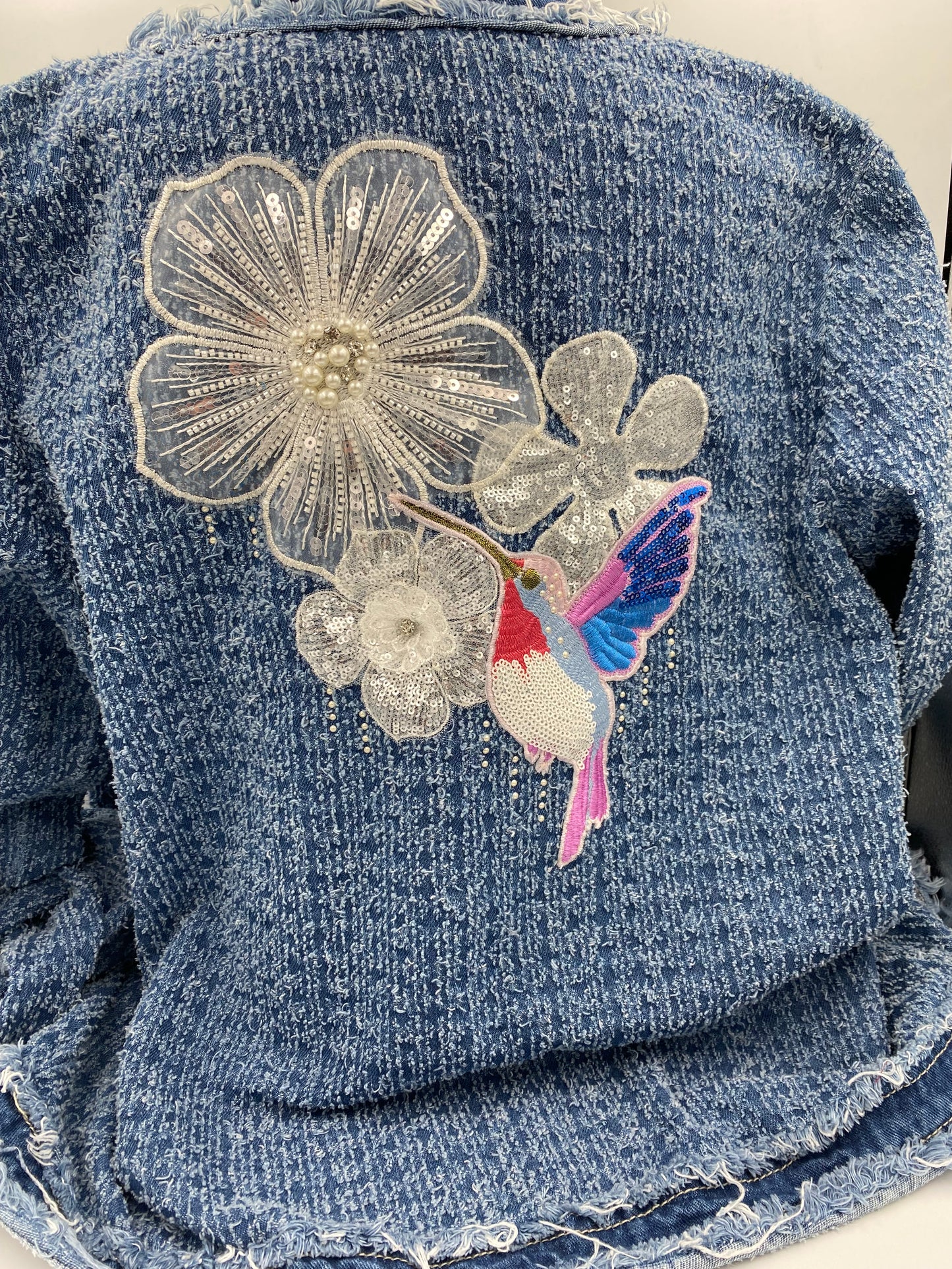 Veste Denim « inspiration colibri »
