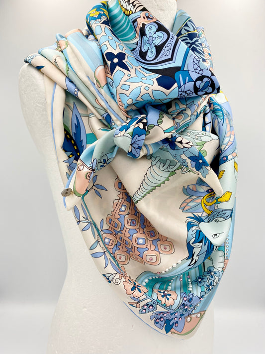 Foulard en soie « lion »