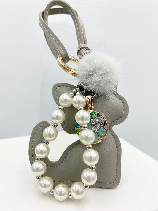 Bijoux de sac « chat gris »