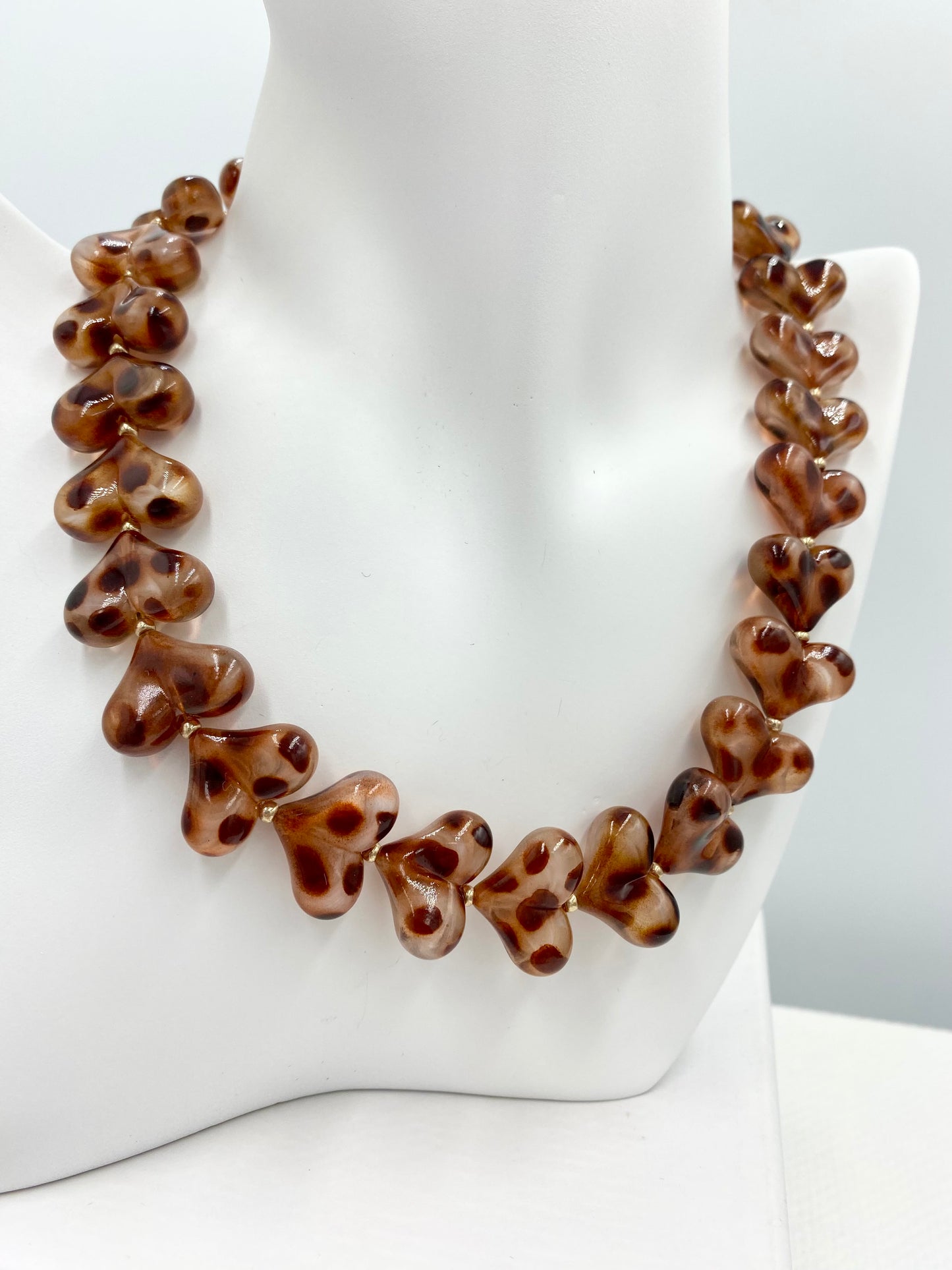 Collier « cœur Léopard brun »