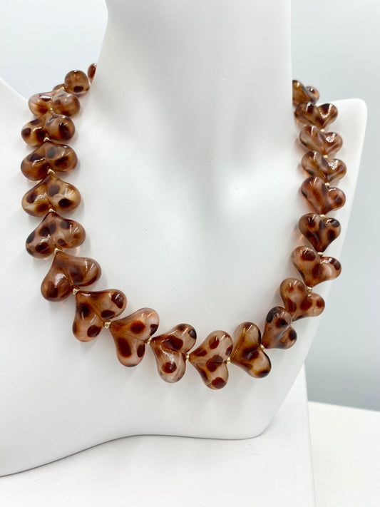 Collier « cœur Léopard brun »