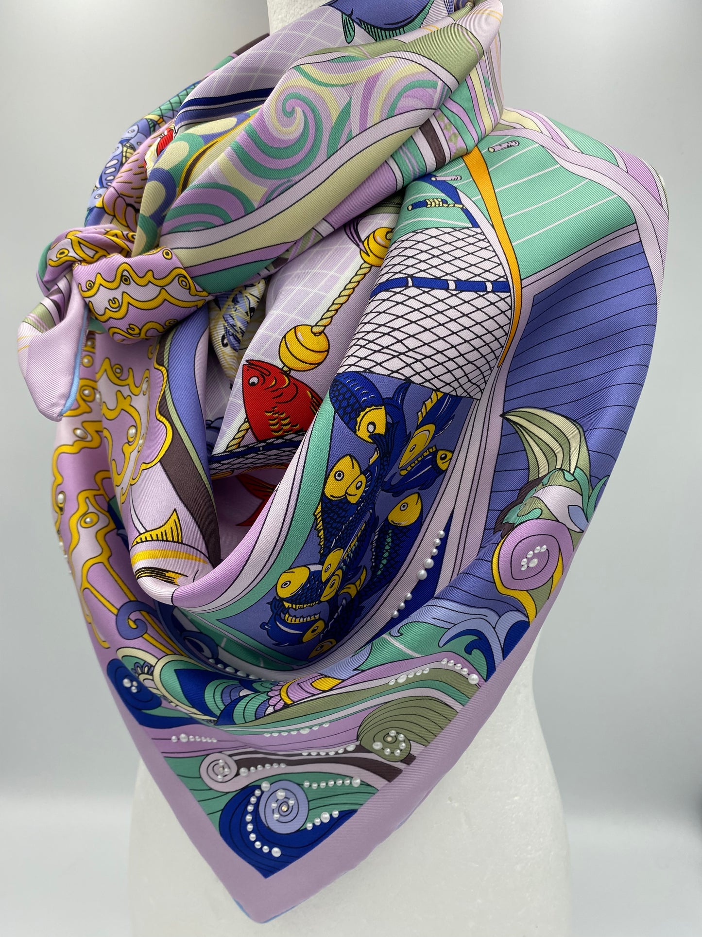Foulard en soie « poissons »