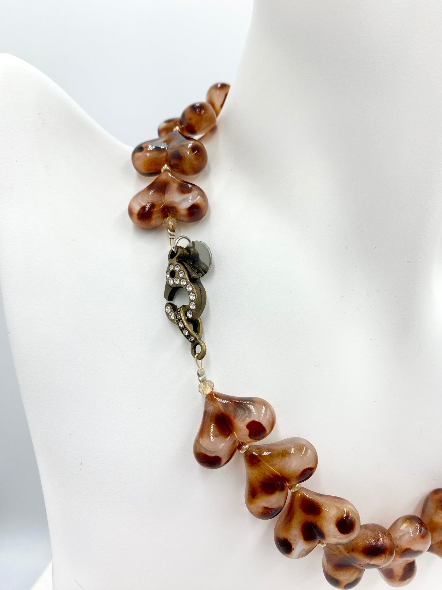 Collier « cœur Léopard brun »