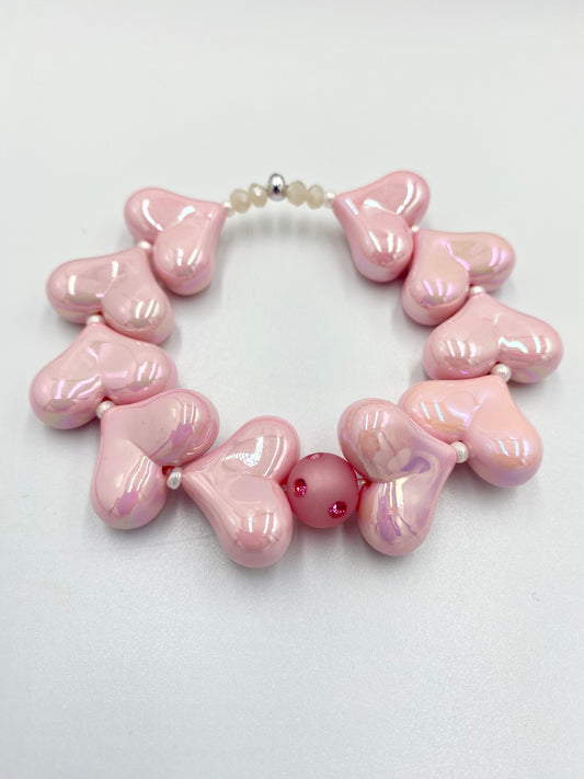 Bracelet « coeur rose tendre »