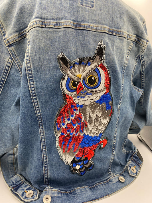 Veste Denim « hiboux ».
