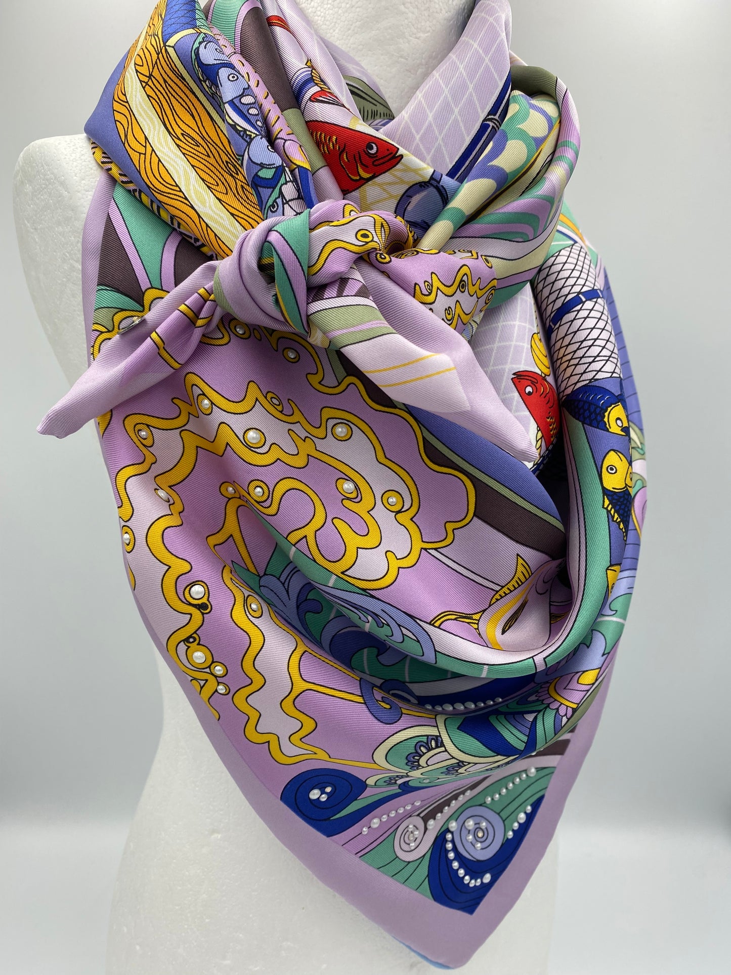 Foulard en soie « poissons »