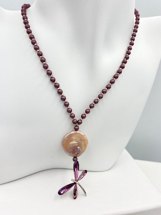 Collier «  libellule cristal »02