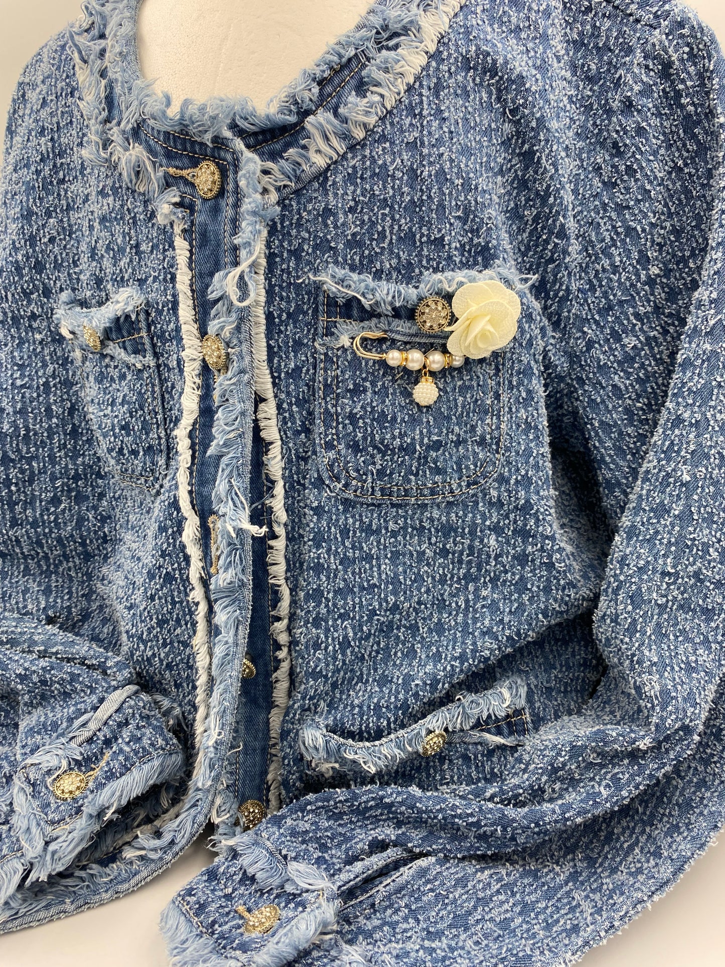Veste Denim « inspiration colibri »