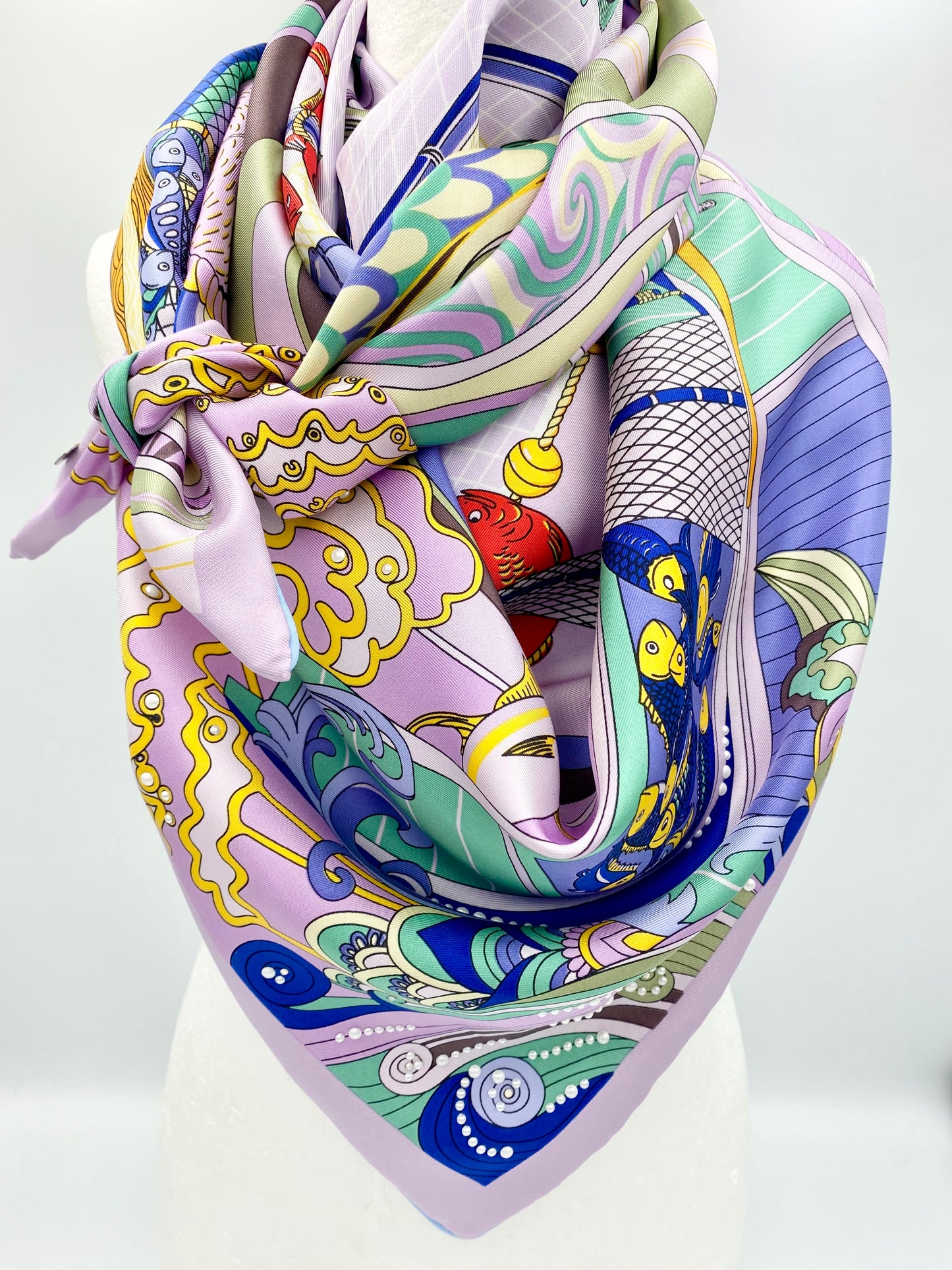 Foulard en soie « poissons »