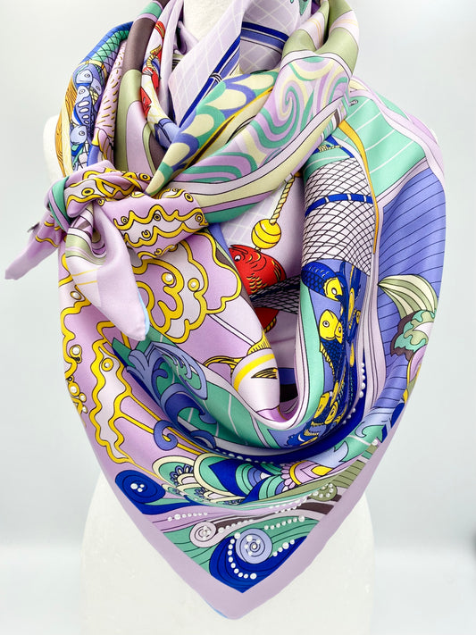 Foulard en soie « poissons »