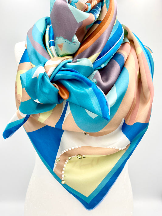 Foulard en soie « turquoise »