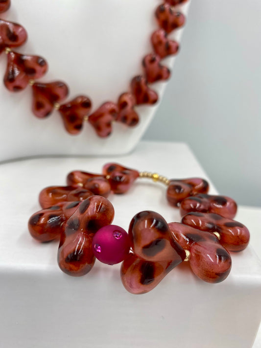 Bracelet « léopard rosé »