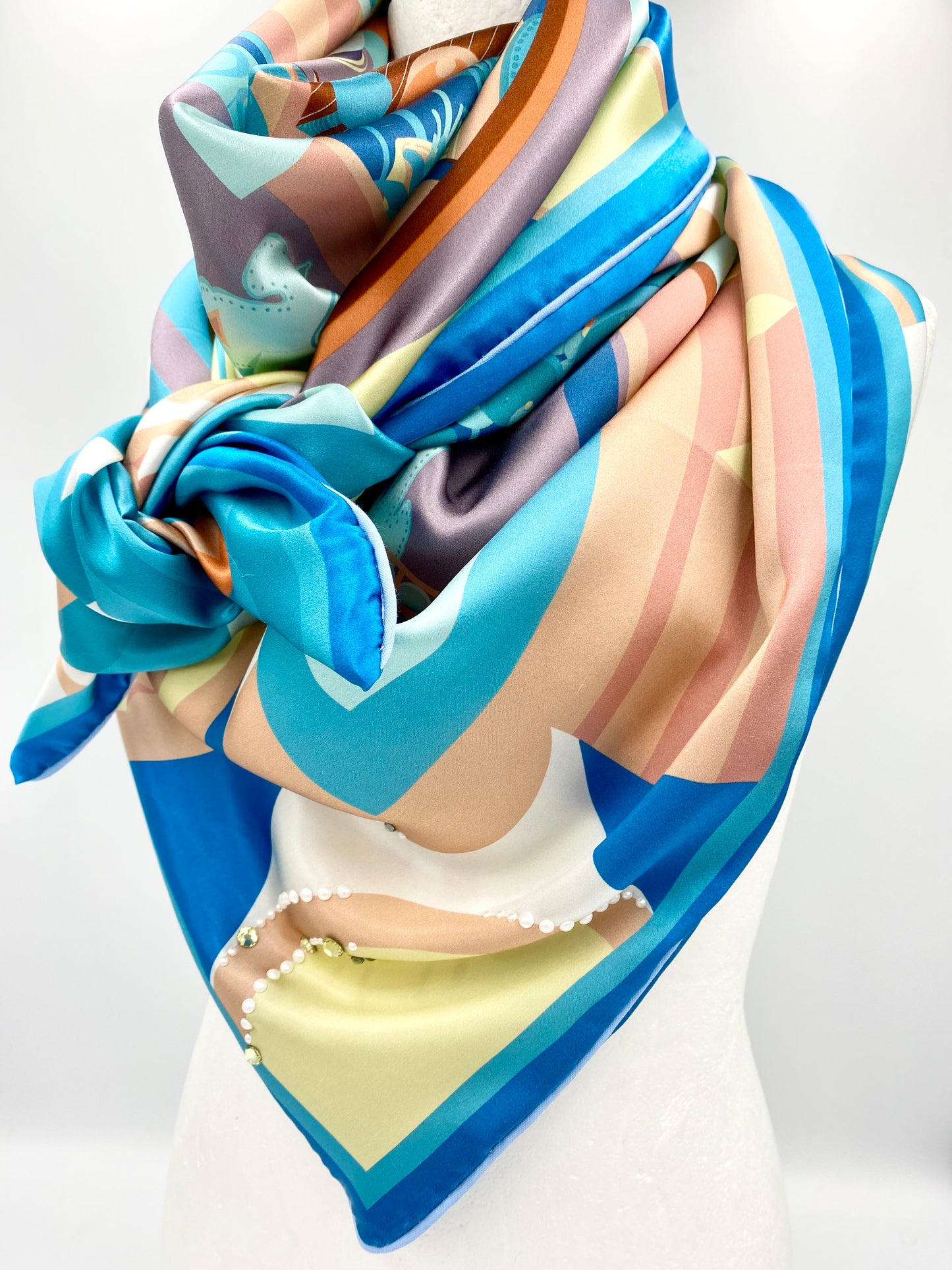 Foulard en soie « turquoise »