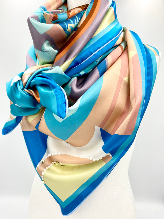Foulard en soie « turquoise »