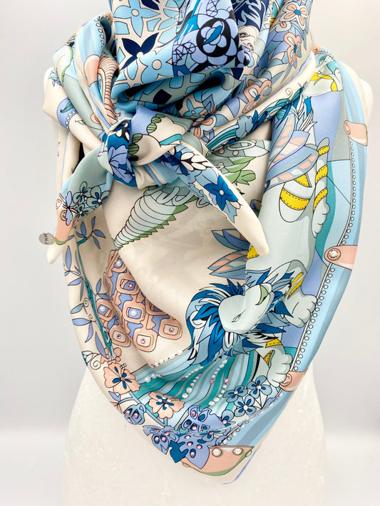 Foulard en soie « lion »